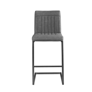 English Elm Faux Leather Counter Stools Set of Two Ergonomic Curved Back Metal Frame Kitchen Seating W5096P400639
