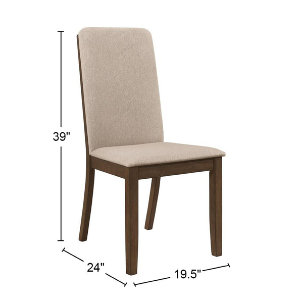 English Elm Set Of 2 Comfort-Enhanced Upholstered Dining Chairs In Soft Latte Twill With Medium Walnut Frame B016P223164-GIGA