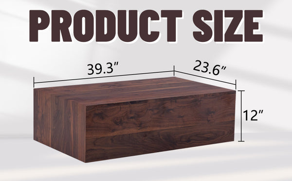 English Elm 39.3*23.6*12 Low Profile Walnut Mdf Coffee Table Modern Living Room Accent W1151P231619