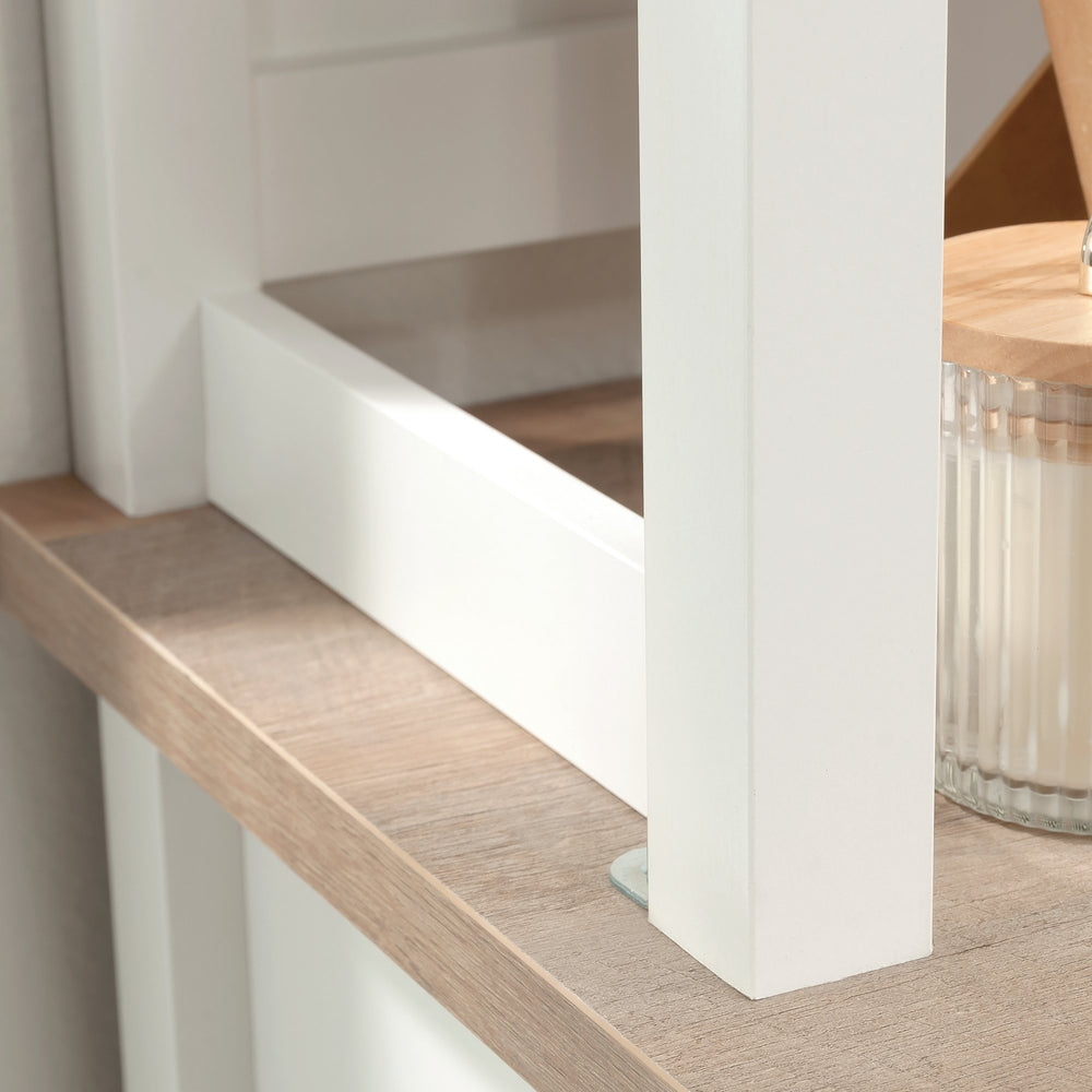 English Elm Library Hutch - Modern White Storage Solution With Open Shelving For Books And Décor, Easy Assembly B356P367898