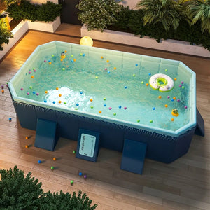English Elm 1.8m Rigid Pvc Foldable Pool No Pump Needed Backyard Patio Garden Summer Cool Down W2710P305062