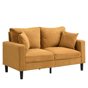 English Elm 57 Inch Compact Upholstered Loveseat with Hardwood Frame for Modern Living Spaces W311P221206