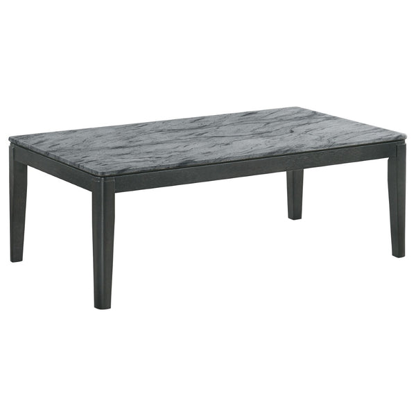 English Elm Vinnie Grey Faux Marble End Table With Bold Black Accents – Chic Modern Design For Any Space B062P333451-GIGA