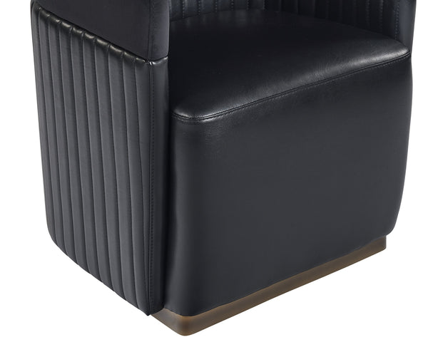 Sunpan Genval Modern Wheeled Lounge Chair with Brass Frame & Unique Tufted Design – Stylish Comfort!