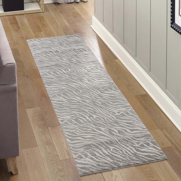 English Elm Geometrix Modern Gray Area Rug - 2'7" X 9'10" Soft, Stain-Resistant, Kid & Pet-Friendly Design B186P316830