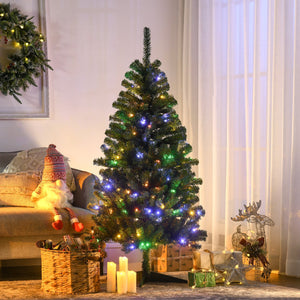 English Elm Homcom 5Ft Prelit Artificial Christmas Tree With 152 Led Lights, Auto Open & Festive Foliage Display W2225P249675