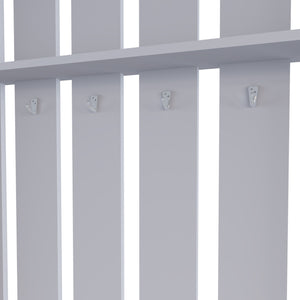 English Elm Van Hall Tree Melamine Smoke - Space-Saving Entryway Organizer with Shoe Rack, Shelf & Coat Hooks, 67.9" H B128P237138