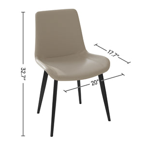 English Elm Dining Chairs Set Of 4 - Modern Upholstered Faux Leather Seat, Durable Metal Legs For Comfort & Style W3316P294866