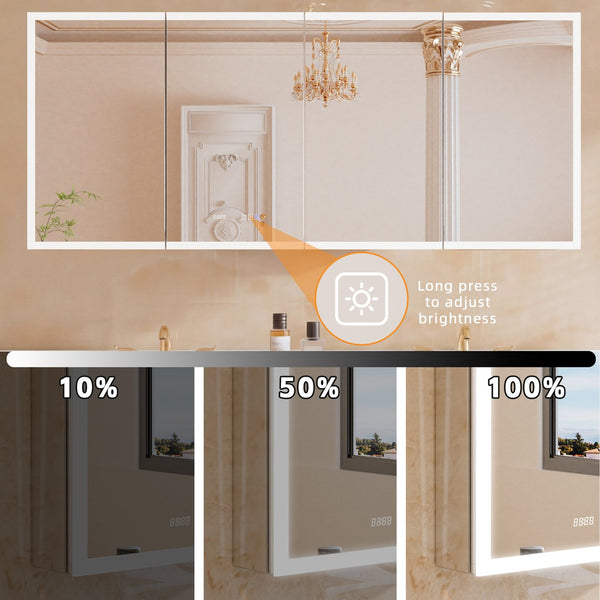 English Elm Lighted Aluminum Medicine Cabinet Smart Mirror with Anti-fog Led and Built-in Usb Outlet W5609P461522