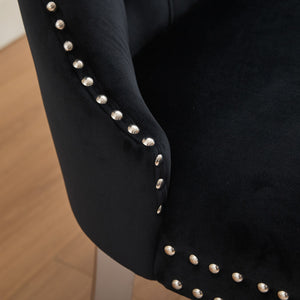 English Elm Velvet Mid-Century Double Dining Loveseat Bench with Hand-Tufted Buttons, Wingback Comfort, Luxe Seating W1143P362521 W1143P362521