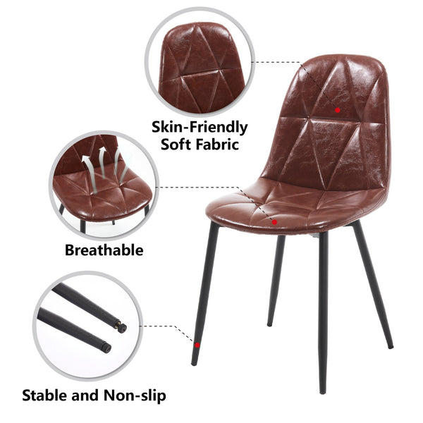 English Elm Dining Velvet Upholstered Chairs Set of 2 with Armrests, Sturdy Metal Legs, Anti-Slip Protectors, Stylish Comfort for Dining Room Brown W3112P254919