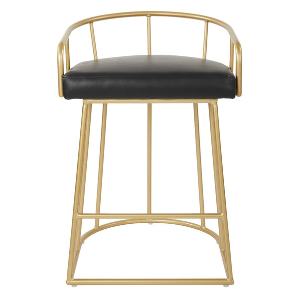 OSP Home Furnishings Luna 26" Counter Stool Black/Gold