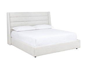 Sunpan Emmit Upholstered Bed with Modern Channel Tufting – No Box Spring Needed for Ultimate Comfort King