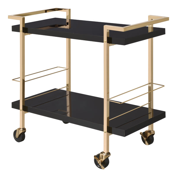 OSP Home Furnishings Alios Serving Cart Black/Gold