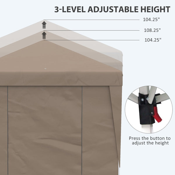 English Elm Outsunny 10' X 19.5' Adjustable Pop-Up Canopy Tent With Sidewalls, Uv30+ Protection, Wheeled Bag W2225P217652-GIGA