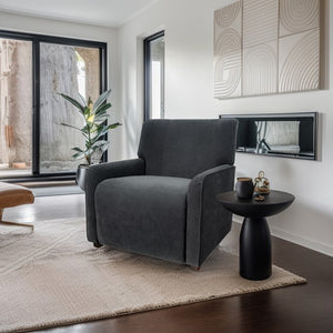 English Elm Recliner with Solid Wood & Plywood Frame, High-Resilience Foam Seating, 100% Polyester Upholstery, Compact 33"W x 37"D x 37"H B035P148249