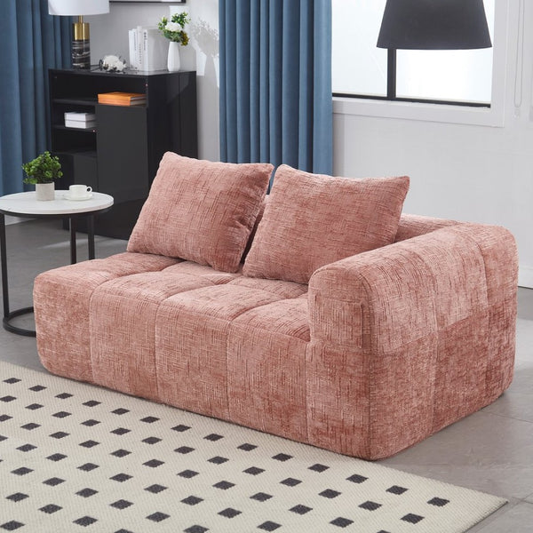 English Elm United Chenille Loveseat Sofa - Cozy Minimalist Modular Sleeper For Apartments & Living Rooms W1568P255138-GIGA