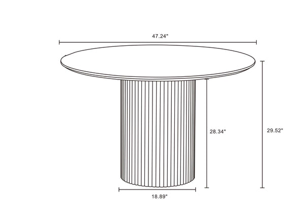 English Elm Hathaway 47" Round Dining Table - Elegant Natural Solid Wood For Cozy Spaces & Modern Aesthetic B365S00095