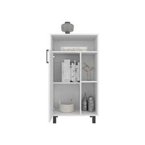 English Elm Lakin Modern Shoe Rack Storage Bench with Cabinet & Cubbies, White Engineered Wood Organizer B092P315576