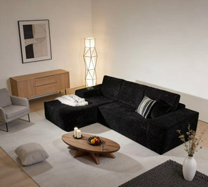 English Elm Boneless Cloud Sectional Sofa Deep Seat Chenille Modular L Shaped Living Room Couch W3955S00014