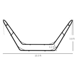 English Elm Outsunny Portable Hammock Stand For 2, Adjustable Steel Frame, 550 Lbs Capacity, Indoor/Outdoor Use W2225P174056-GIGA
