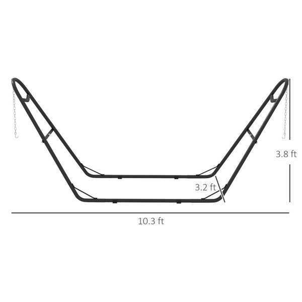 English Elm Outsunny Portable Hammock Stand For 2, Adjustable Steel Frame, 550 Lbs Capacity, Indoor/Outdoor Use W2225P174056-GIGA