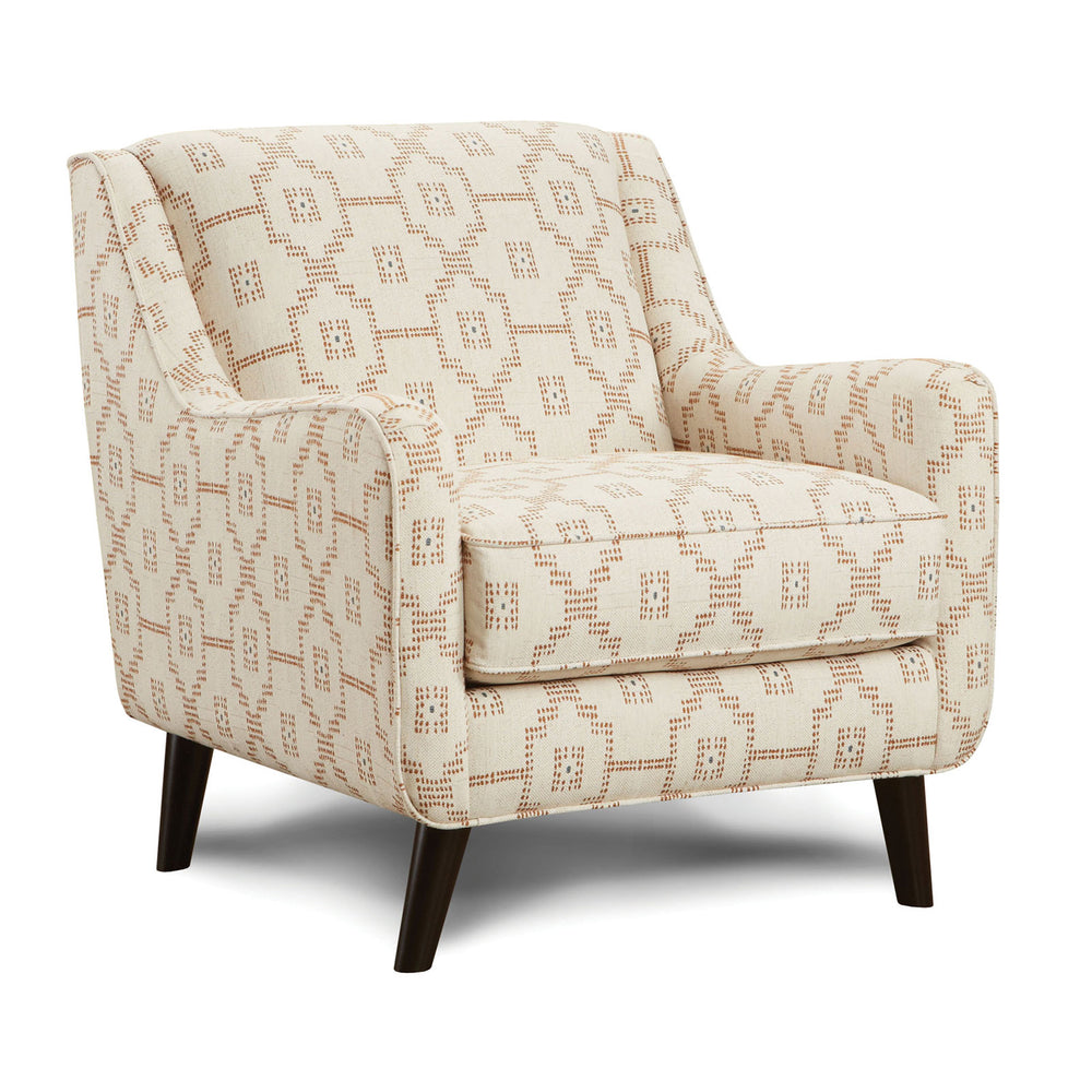 English Elm Double Pixel Woven Accent Chair with Foam Padding, Track Arms, Tapered Dark Wood Legs, Transitional Style B2741P376978
