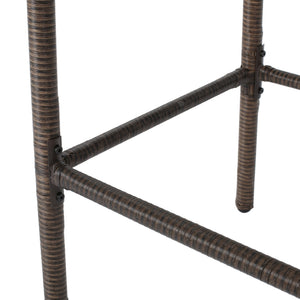 English Elm Christopher Knight Home® - Littleton Barstools Set Of 2 - Modern Wrapped-Wicker Style With Durable Iron Frame For Outdoors 57113.00MCA