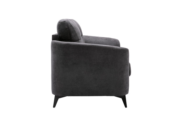 English Elm Carlotta Tufted Gray Woven Loveseat with Pocket Coil Support and Slim Metal Legs B2749S00139