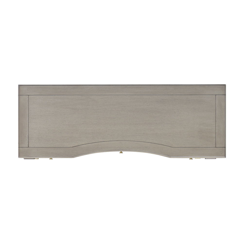 English Elm Jennifer Taylor Home - Dauphin 55" Executive Desk In Grey Cashmere - Stylish Wood Design With 3 Drawers & Gold Accents B2719P238479