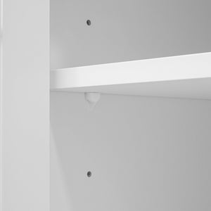 English Elm U-can Three Piece Wall Unit Built-in Media Center with Crown Molding and Tempered Glass Storage White SJ000156AAK
