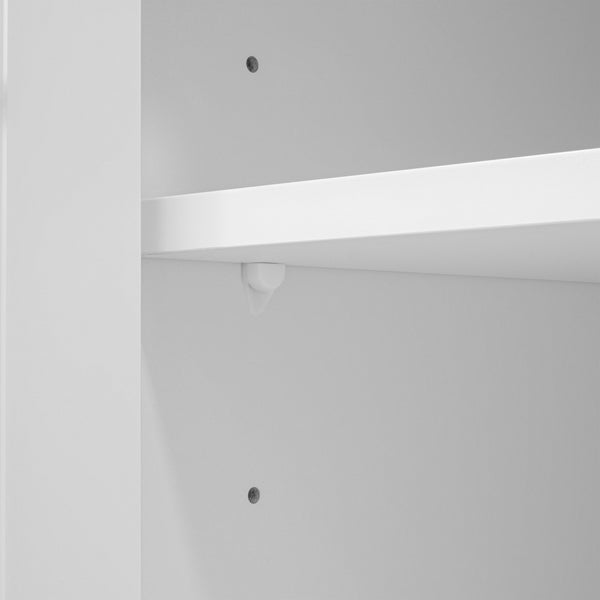 English Elm U-can Three Piece Wall Unit Built-in Media Center with Crown Molding and Tempered Glass Storage White SJ000156AAK