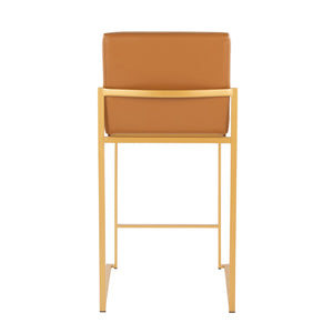 English Elm Contemporary High Back Upholstered Counter Stools with Steel Frame for Kitchen Island B202P221972