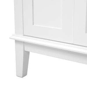 English Elm 30" Bathroom Vanity with Ceramic Sink and Deep Storage, Soft-Close Doors, Gold Handles, Durable Wood Frame White N729P276610K