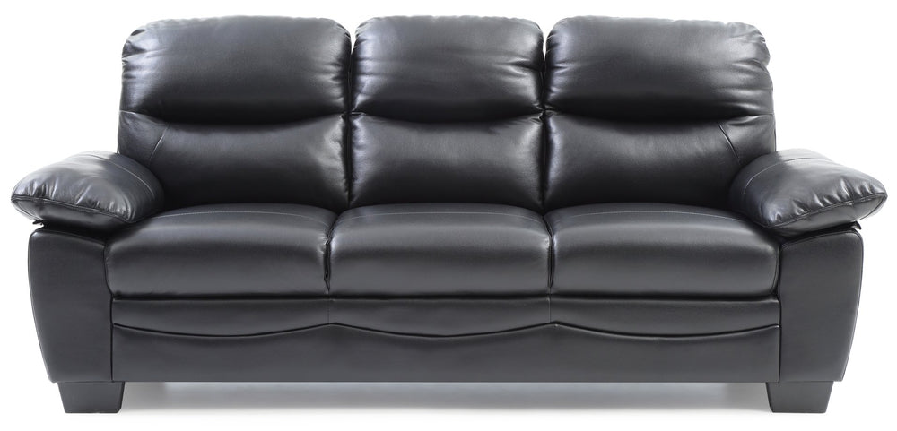 English Elm Marta Black G677-S Sofa – Glove Soft PU, Pocket Coil Support, Removable Backs, Durable 35x78x33" B078108387