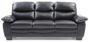 English Elm Marta Black G677-S Sofa – Glove Soft PU, Pocket Coil Support, Removable Backs, Durable 35x78x33" B078108387