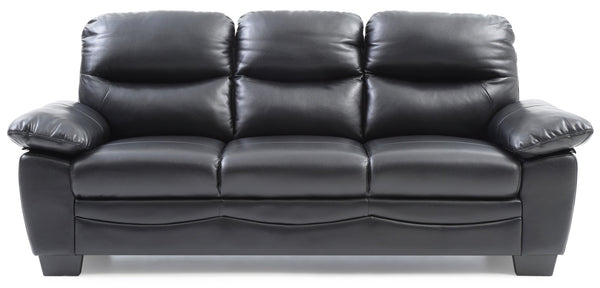 English Elm Marta Black G677-S Sofa – Glove Soft PU, Pocket Coil Support, Removable Backs, Durable 35x78x33" B078108387