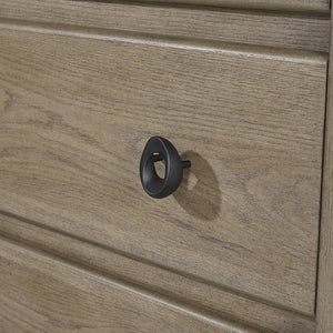 English Elm Dresser English Knotty Oak Solid Wood+MDF Veneer, Self-Closing Drawers, Felt & Cedar Lined Storage B2699P409546