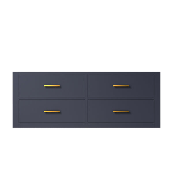 English Elm Blue Midcentury Single Bath Vanity 48" W x 22" D — Soft Close, Wallhung Wood Cabinet, Fully Assembled B2731P258010