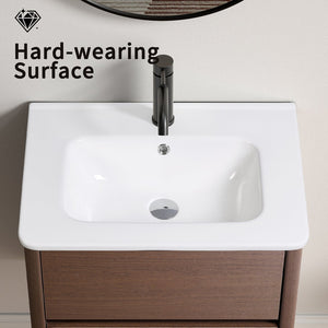 English Elm Bathroom Ceramic Vessel Sink Glossy White Oval Basin with Overflow for Modern Vanity W3402P362880