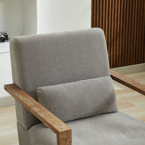 English Elm 29.13"w Boucle Swivel Accent Chair Open Back 360 Rotation Modern Lounge Seating Gray W3188P417948