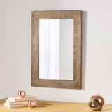 Christopher Knight Home® - Noble House - Charmaine Traditional Handcrafted Aluminum Fitted Mirror, Antique Brass