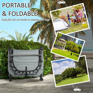 English Elm Outsunny Camping Cot For Adults - Heavy-Duty Folding Bed With Cushions, Adjustable Lounger & 400 Lbs Capacity W2225P200559-GIGA