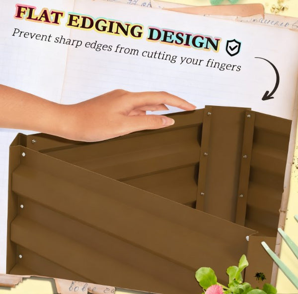 English Elm Garden Galvanized Steel Raised Planter with Integrated Trellis for Climbing Vegetables T3971P422763