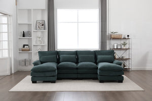 English Elm United We Win U Shaped Cloud Couch - 110" Modular Sectional Sofa With Memory Foam & Storage Pockets W1568S00216-GIGA