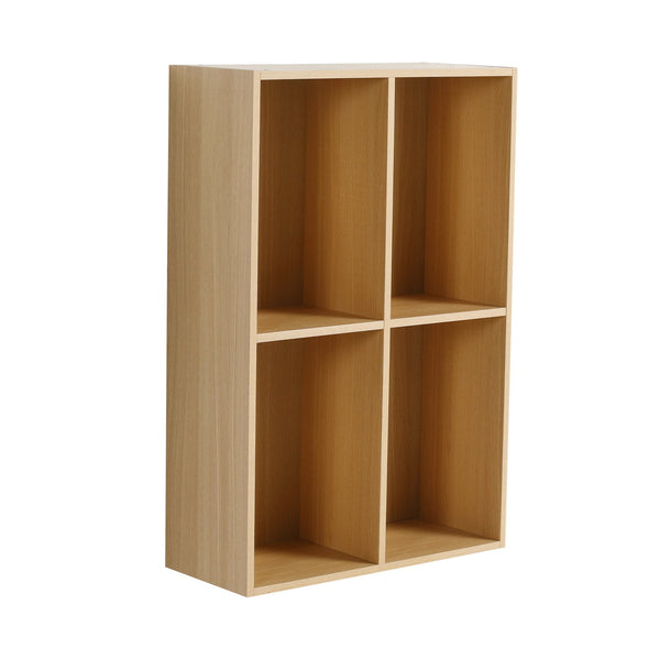 English Elm 24 Inch Wall Mounted Oak Shelving Unit Two Open Compartments for Bathroom or Study W1972P457946