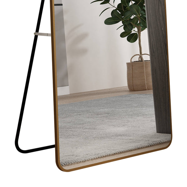 English Elm The Arched Gold Aluminum Full Length Floor Mirror for Bedroom Entryway Dressing Room W1151140053