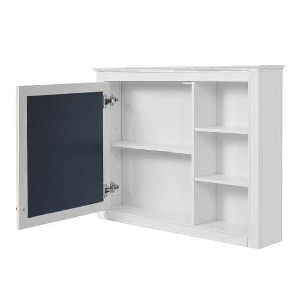English Elm 36'' Modern Medicine Cabinet Wall Mounted Mirror with Adjustable Shelf, MDF Durable Storage, White N710P322791K