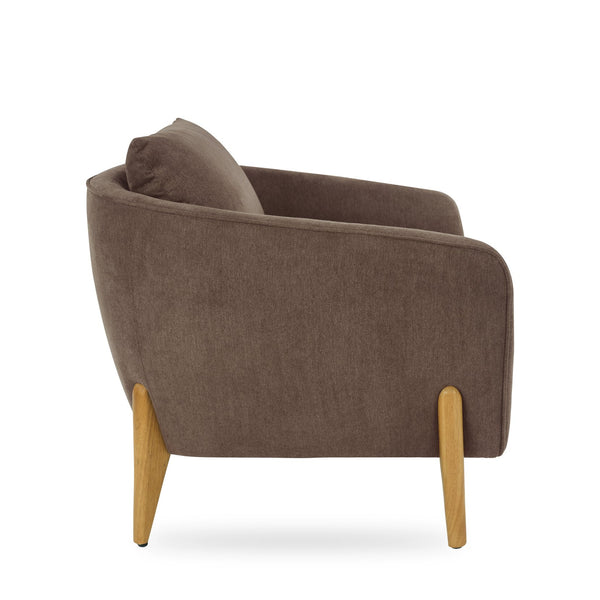 English Elm Accent Armchair Upholstered Low Profile Reading Chair with Lumbar Pillow Modern Living Room Seat Brown W2308P462647