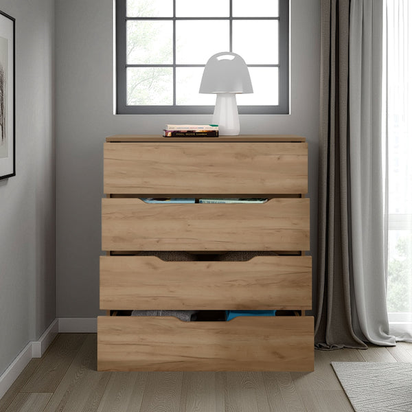 English Elm Natural Oak Four Drawer Dresser Minimalist Low Profile Bedroom Storage Piece B062P476874